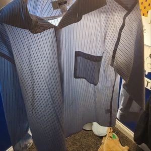 Joseph Abboud 16.5, 34/35 Non-Iron Dress Shirt. The color is white and blue.